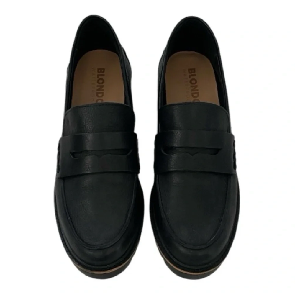 ♥️Blondo ♥️Waterproof Ladies Black leather loafers, Size (8.5)